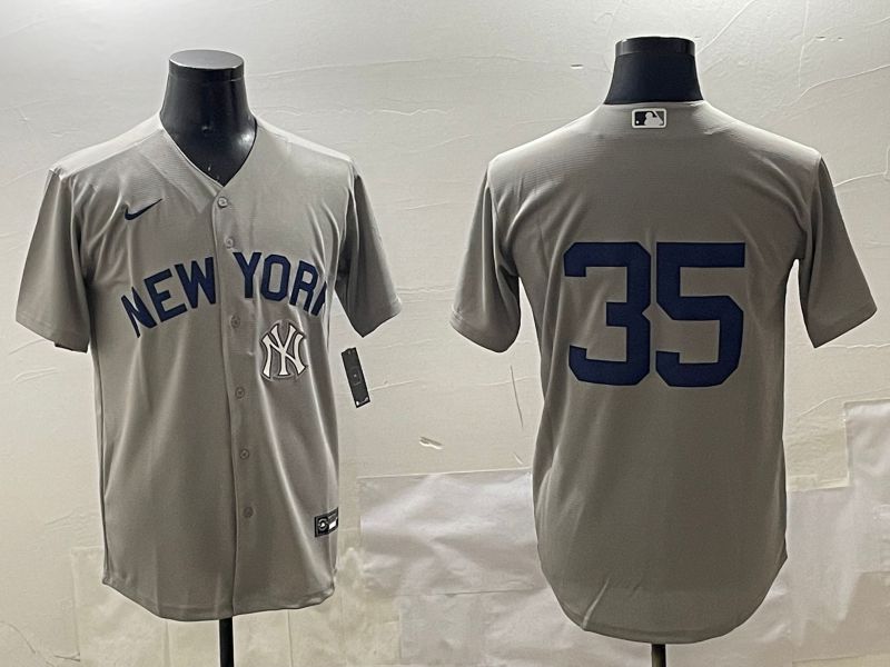 Men New York Yankees #35 No Name Grey Game 2025 Nike MLB Jersey style 3166->los angeles dodgers->MLB Jersey